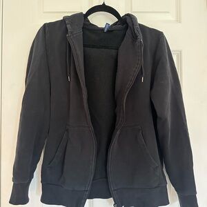 Black hooded zip up
